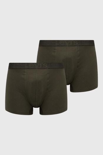 Boxerky Levi's (2-pak) 37149.0732-khaki, pánske, zelená farba