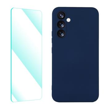 ENKAY SET Silikónový obal a 2D sklo Samsung Galaxy A54 5G modrý