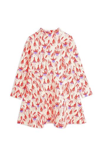 Dievčenské šaty Mini Rodini Fuchsia ružová farba, mini, áčkový strih, 2475010842