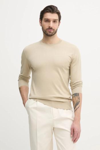 Hodvábny sveter Marciano Guess pánsky, béžová farba, tenký, 5GHR02 5861Z