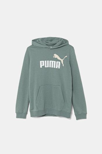 Detská mikina Puma ESS 2 COLOR No.1 Logo Hoodie TR zelená farba, s kapucňou, s potlačou, 685823
