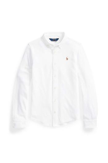 Detská bavlnená košeľa Polo Ralph Lauren biela farba, 313901132002