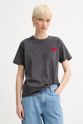 Bavlnené tričko The Kooples dámske, čierna farba, FTSC30036K