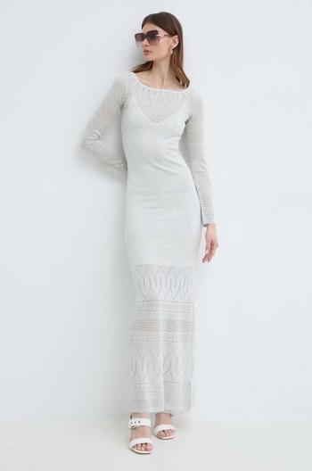 Šaty Marciano Guess HYDRA šedá farba, maxi, rovný strih, 4GGK06 5811Z
