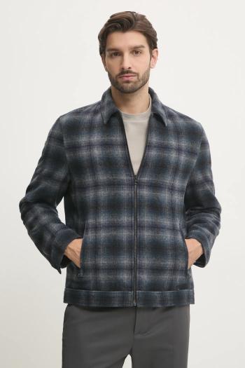 Vlnené košeľové sako Pepe Jeans MARRINGTON tmavomodrá farba, prechodná, PM403055