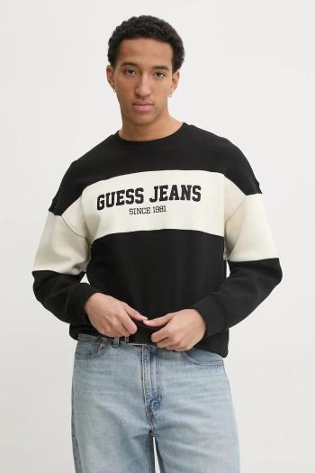 Mikina Guess Jeans pánska, zelená farba, vzorovaná, M4BQ39 K9V31
