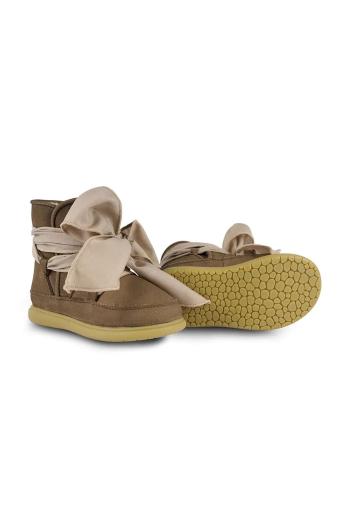 Detské zimné semišové topánky Donsje Maudi Shoes hnedá farba, 1500800