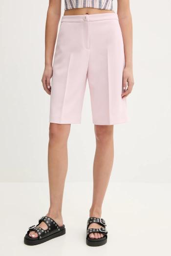 Šortky Blugirl Blumarine dámske, ružová farba, jednofarebné, vysoký pás, RA5156.T2968