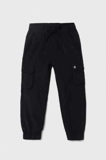 Detské tepláky Abercrombie & Fitch čierna farba, s potlačou