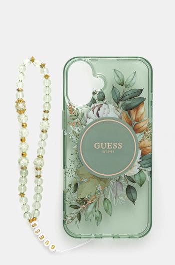 Puzdro na mobil Guess iPhone 16 Plus 6.7 zelená farba, GUHMP16MHFWBRCESN