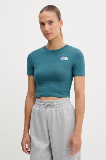 Tričko The North Face Crop S/S Tee dámske, zelená farba, NF0A55AOBQ51