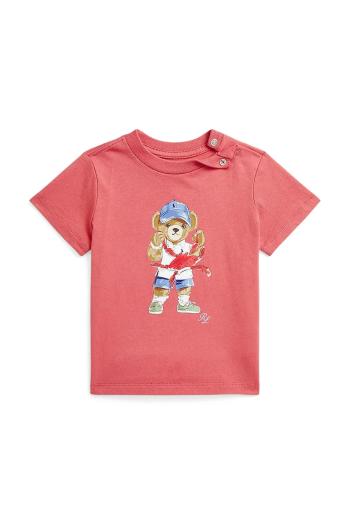 Detské bavlnené tričko Polo Ralph Lauren červená farba, s potlačou, 320965276001