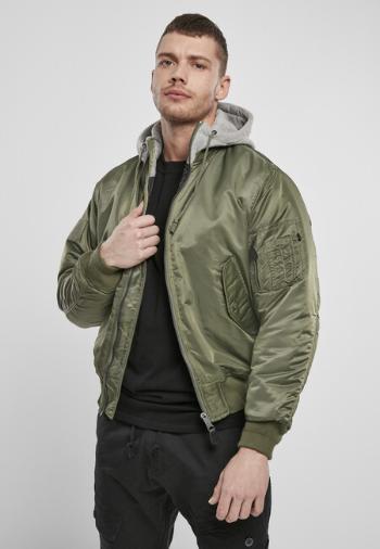 Brandit Hooded MA1 Bomber Jacket olive/grey - S