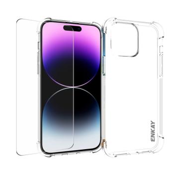 ENKAY SET Priehľadný obal + 2.5D ochranné sklo Apple iPhone 15 Pro