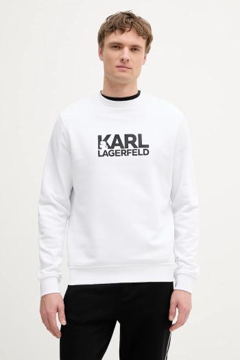 Bavlnená mikina Karl Lagerfeld biela farba, s potlačou, 553917.705091