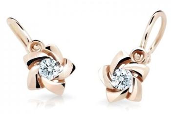 Cutie Jewellery Detské náušnice z ružového zlata C2201-10-X-4 biela