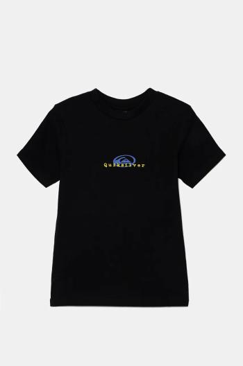 Detské bavlnené tričko Quiksilver THERMAL LOGO BMY čierna farba, s potlačou, AQBZT04452