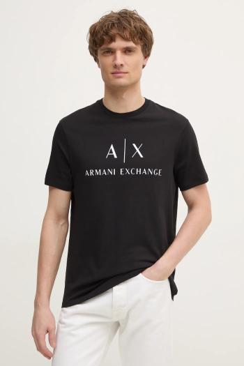 Tričko Armani Exchange pánske, čierna farba, s potlačou, 8NZTCJ Z8H4Z NOS