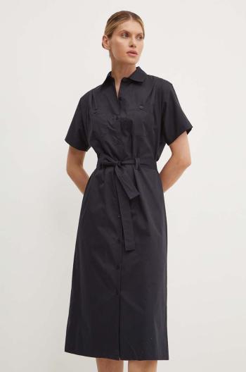 Bavlnené šaty A.P.C. robe new drew tmavomodrá farba, midi, rovný strih, COGZR.F05959