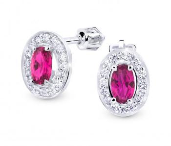 Cutie Jewellery Trblietavé zlaté náušnice so zirkónmi Z8049-30-X-2 červená