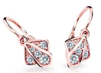 Cutie Jewellery Detské náušnice z ružového zlata C2241-10-X-4 biela