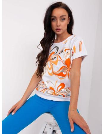 Dámská halenka s potiskem CIA bílooranžová