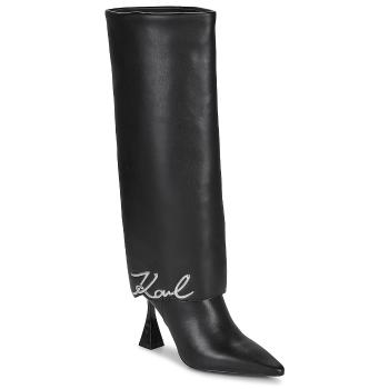 Karl Lagerfeld  DEBUT II Fold Down Hi Leg Boot  Čižmy do mesta Čierna