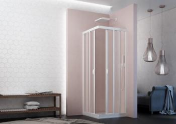 FORTE - Sprchový kút VELA - Farba rámu zásteny - Plast biely, Rozmer A - 100, Rozmer B - 80, Smer zatváranie - Univerzálny Ľavé / Pravé, Výplň - Polystyrol 2,2 mm (acrilico), Výška - 185 BSVEL8010P