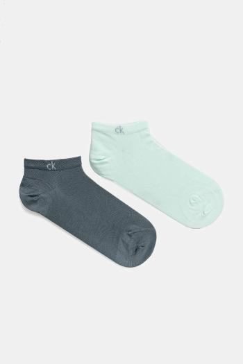 Ponožky Calvin Klein 2-pak dámske, zelená farba, 701231383