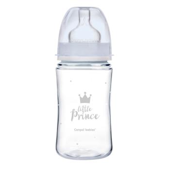 CANPOL BABIES Dojčenská antikoliková fľaša široká EasyStart Royal Baby modrá 240 ml