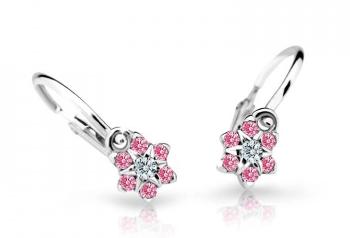 Cutie Jewellery Pôvabné detské náušnice z bieleho zlata C2152-10-X-2 fuchsiová