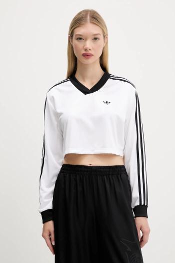Tričko s dlhým rukávom adidas Originals Jacquard Ls Top biela farba, JV9740