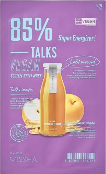 Missha Vegánska pleťová maska Talks Vegan Squeeze Super Energizer (Sheet Mask) 27 g