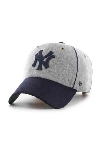 Šiltovka 47 brand MLB New York Yankees šedá farba, s nášivkou, B-BRKCU17WIS-GYA