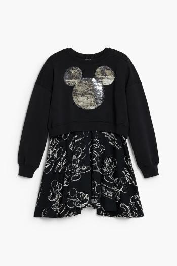 Dievčenské šaty Desigual čierna farba, mini, áčkový strih, 25WGVK19