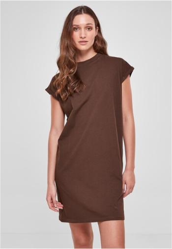 Urban Classics Ladies Turtle Extended Shoulder Dress brown - XS