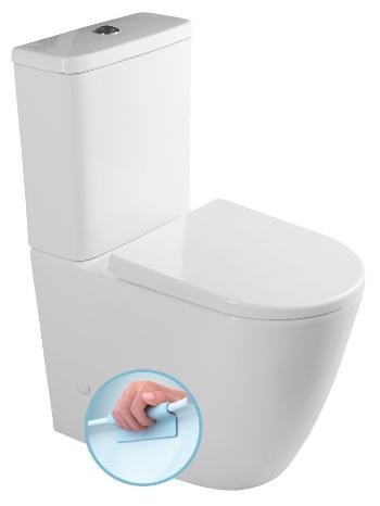 SAPHO - TURKU RIMLESS WC kombi zvýšená, sp./zad.odpad, biela PC104WR