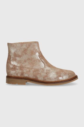 Detské semišové topánky Pom D'api SISTER BOOTS béžová farba