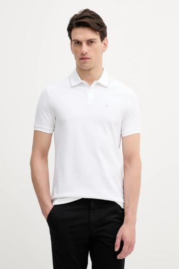 Bavlnené polo tričko Calvin Klein biela farba, jednofarebná, LV04LC239G