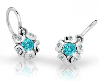 Cutie Jewellery Detské náušnice z bieleho zlata C2178-10-X-2 svetlo zelená