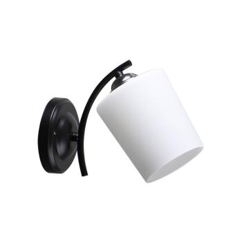 Nástenná lampa Esnyr Lamp, chróm+čierna, 1x40, tienidlo E27, biela