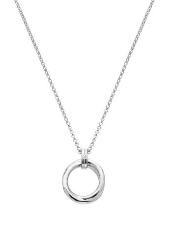 Hot Diamonds Minimalistický strieborný náhrdelník s diamantom Aura DP1030 (retiazka, prívesok)