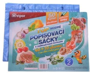 Zacskó VIPOR HDPE fagyasztótasak 25 × 35 cm, 50 db, kék