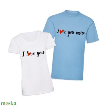 Páros mintás póló, pulóver I love you