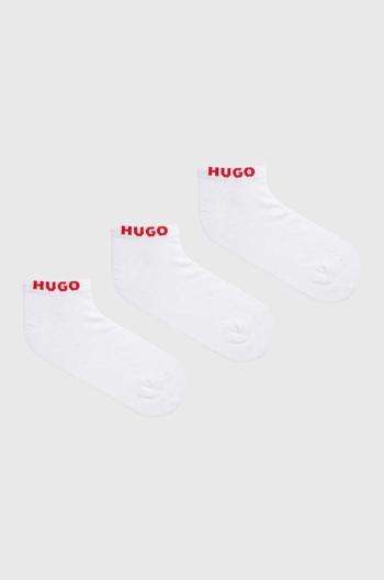 Ponožky HUGO 3-pak pánske,biela farba,50480217