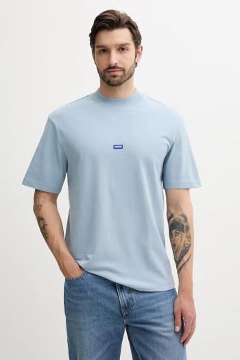 Bavlnené tričko Hugo Blue pánske, čierna farba, jednofarebné, 50509991
