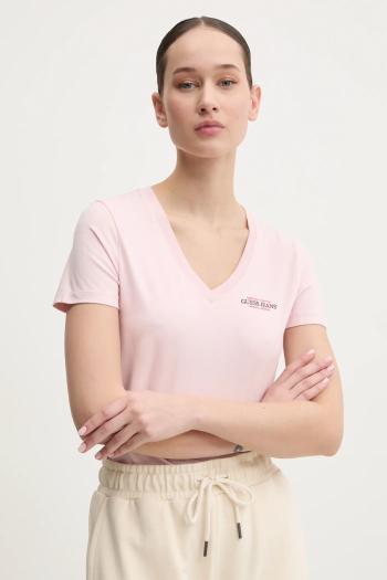 Tričko Guess Jeans dámske, ružová farba, W4YI23 J1314