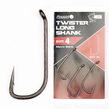 Nash háčiky twister long shank micro barbed 10 ks-veľkosť 4