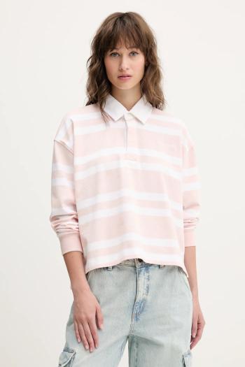 Bavlnené tričko s dlhým rukávom Guess Jeans biela farba, W5RP50 KCPS1