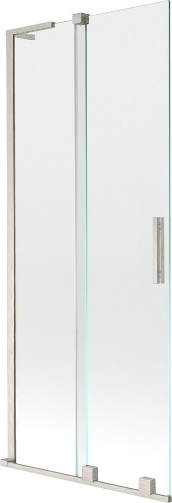 MEXEN/S - Velar L dvojkrídlová posuvná vaňová zástena 85 x 150, transparent, nikel kartáčovaný 896-085-003-01-97